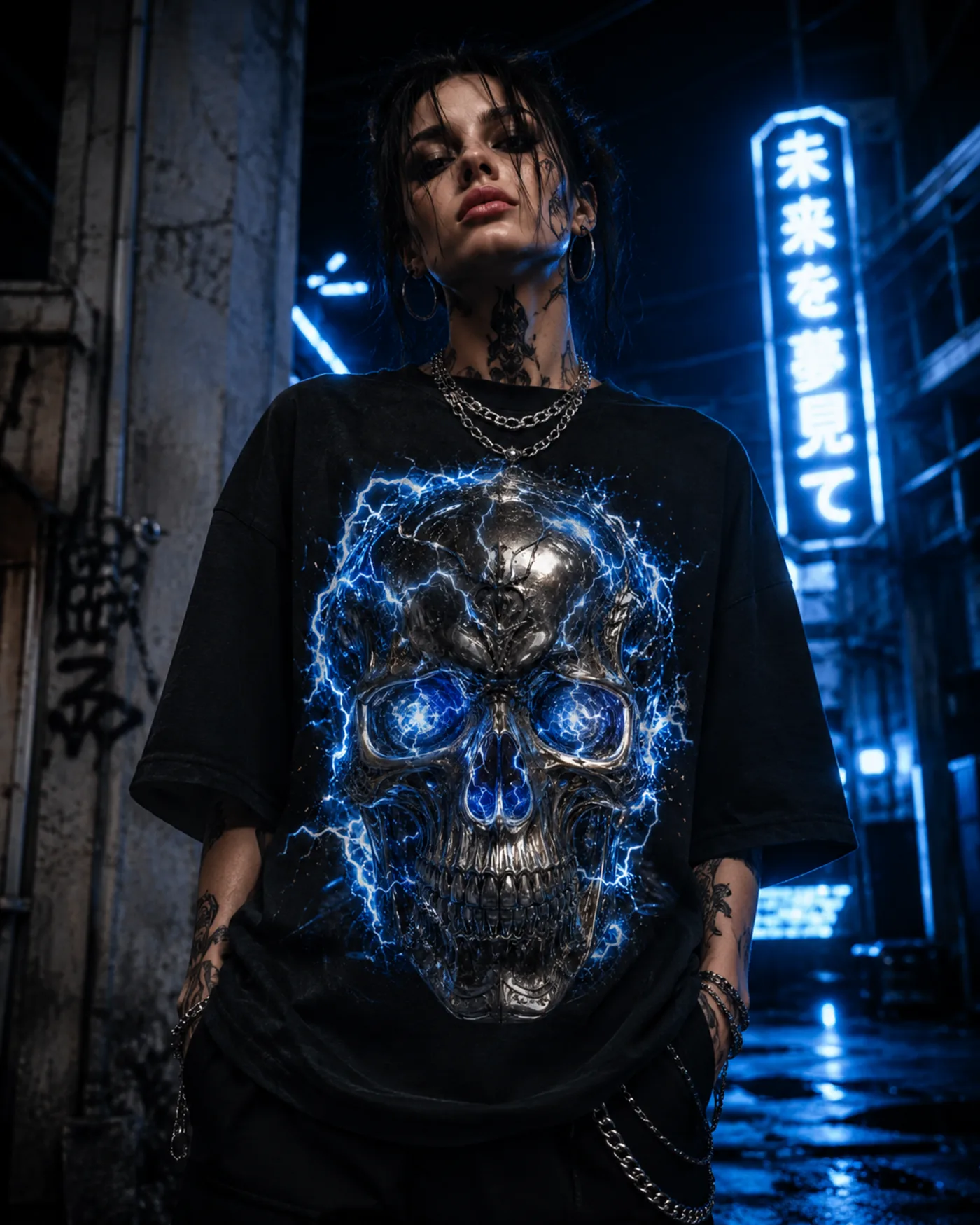 High-Voltage Skull tee